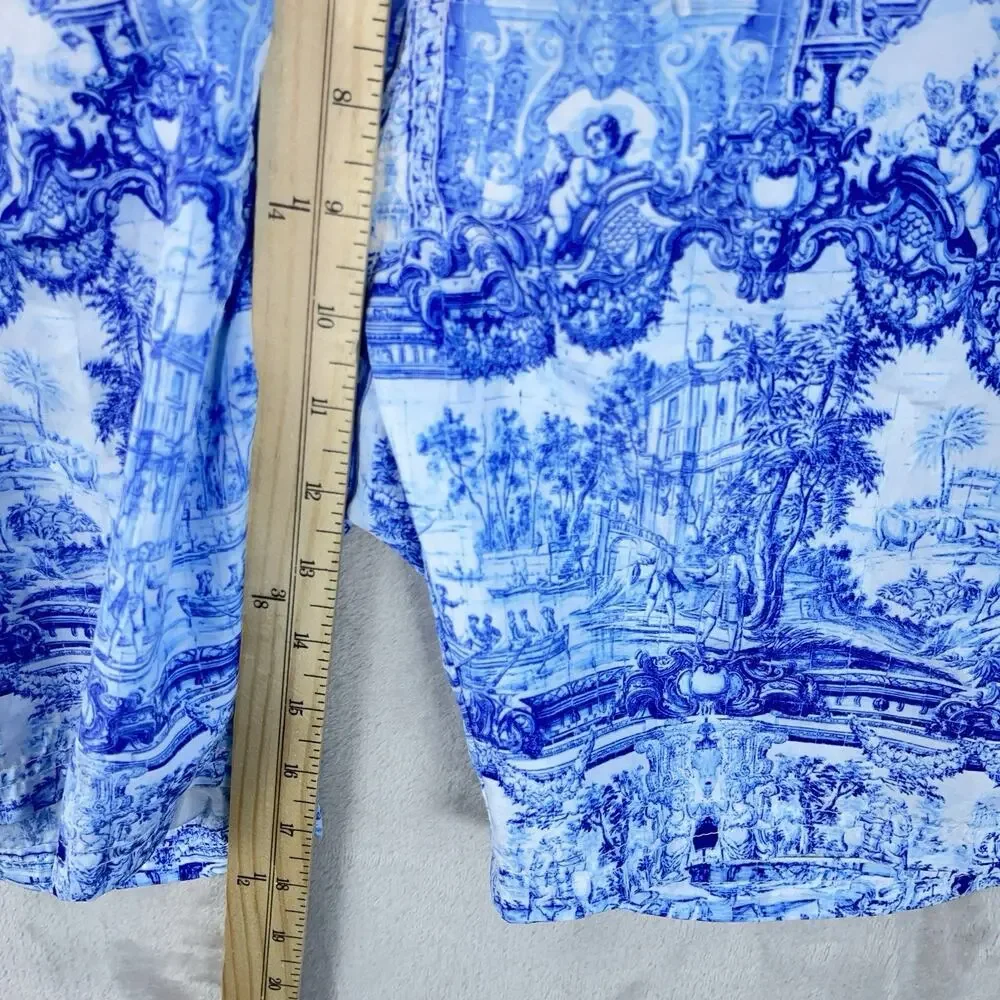 Antica Sartoira Blue Toile Board Swim Shorts Men's M Giacomo Cinque Positano - Picture 10 of 11